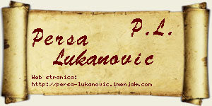Persa Lukanović vizit kartica